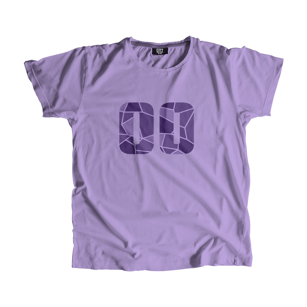00 Number Men Unisex T-Shirt (Iris Lavender)| Classic Numeric Graphic Tee