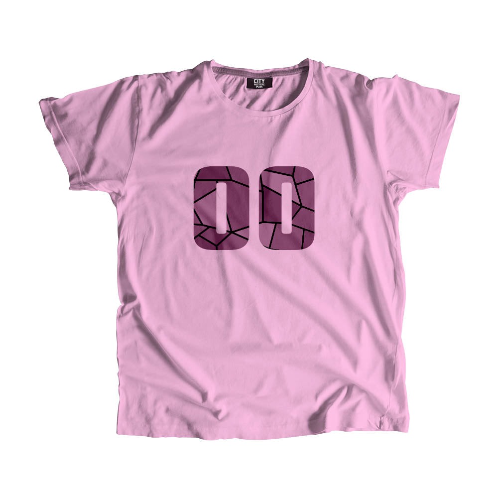 00 Number Men Unisex T-Shirt (Light Pink)| Classic Numeric Graphic Tee