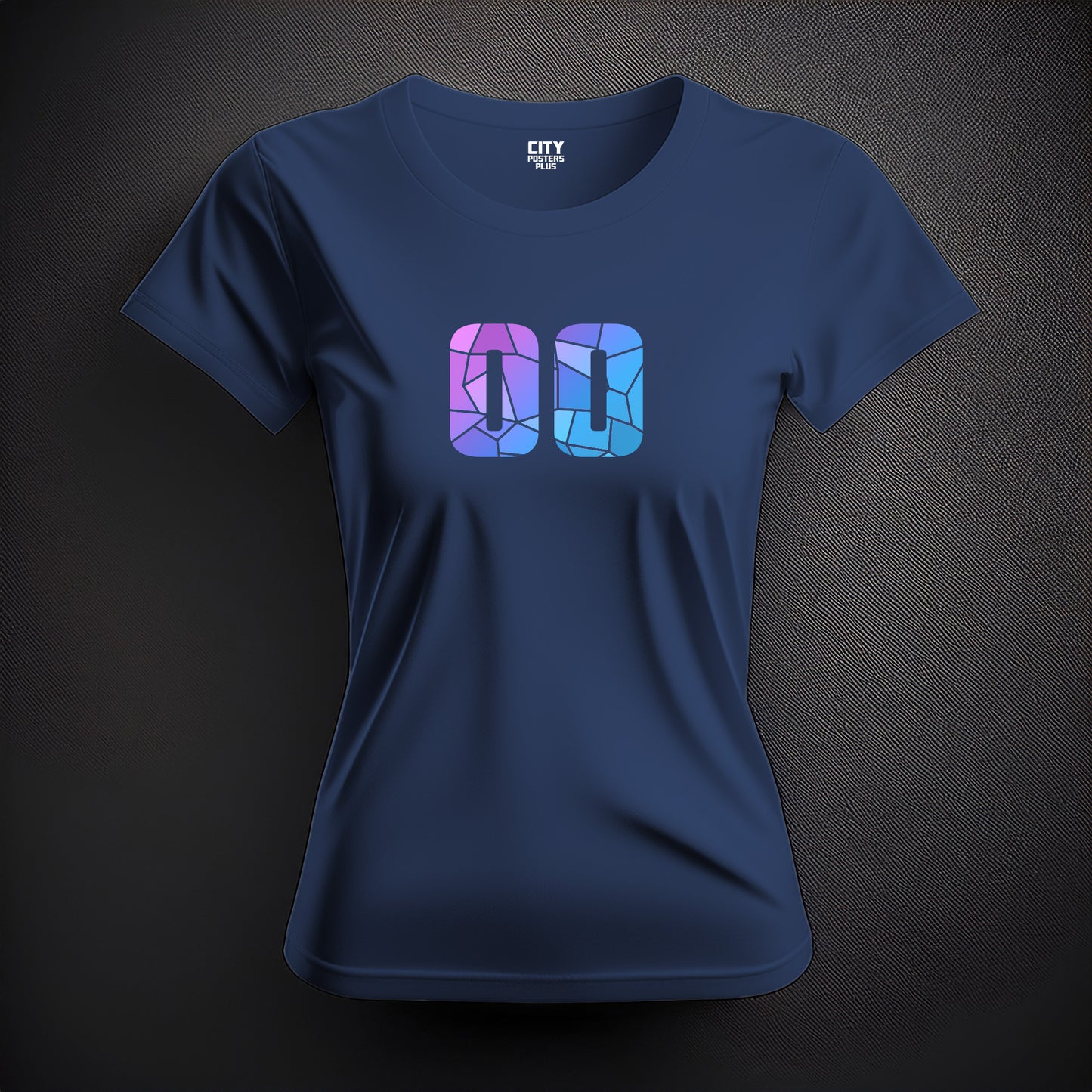 City Posters Plus 00 Number Women T-Shirt (Navy Blue) | Stylish Numeric Graphic Tee