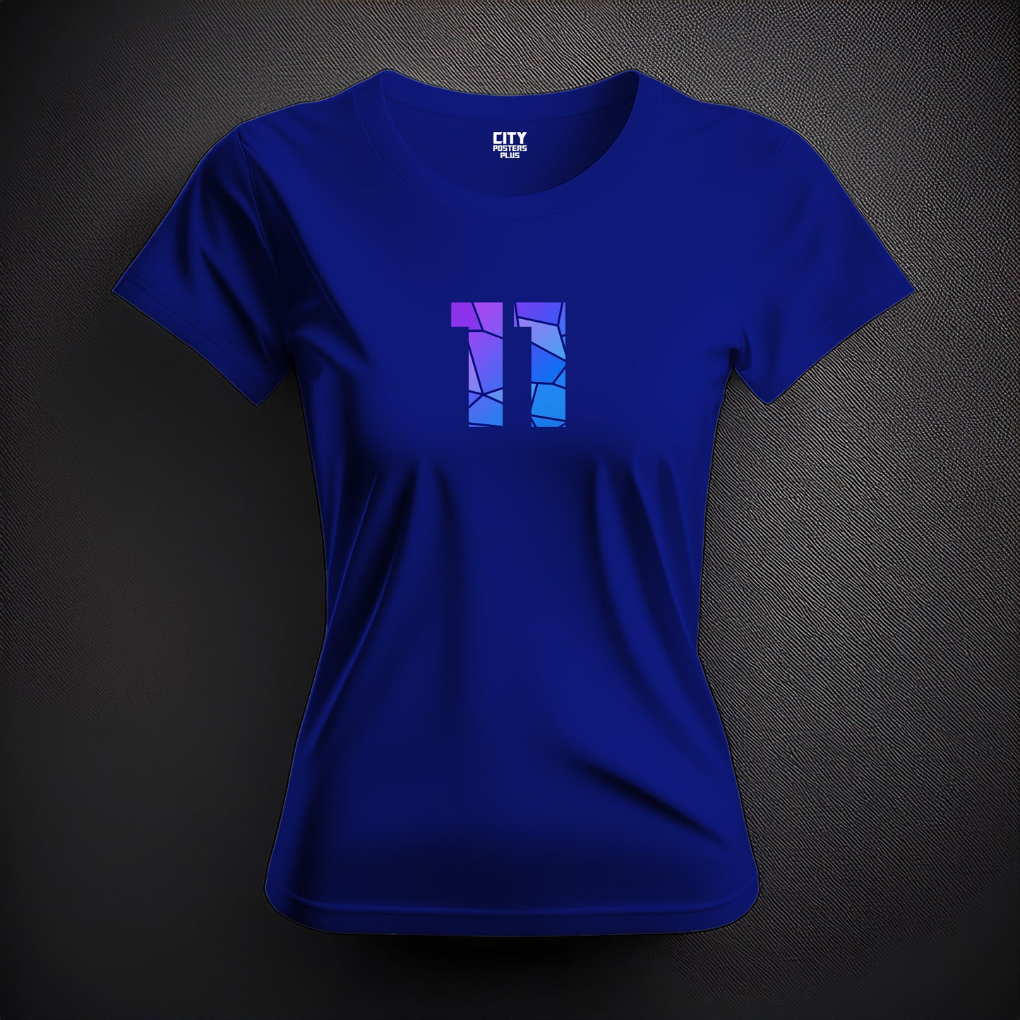 City Posters Plus 11 Number Women T-Shirt (Royal Blue) | Stylish Numeric Graphic Tee