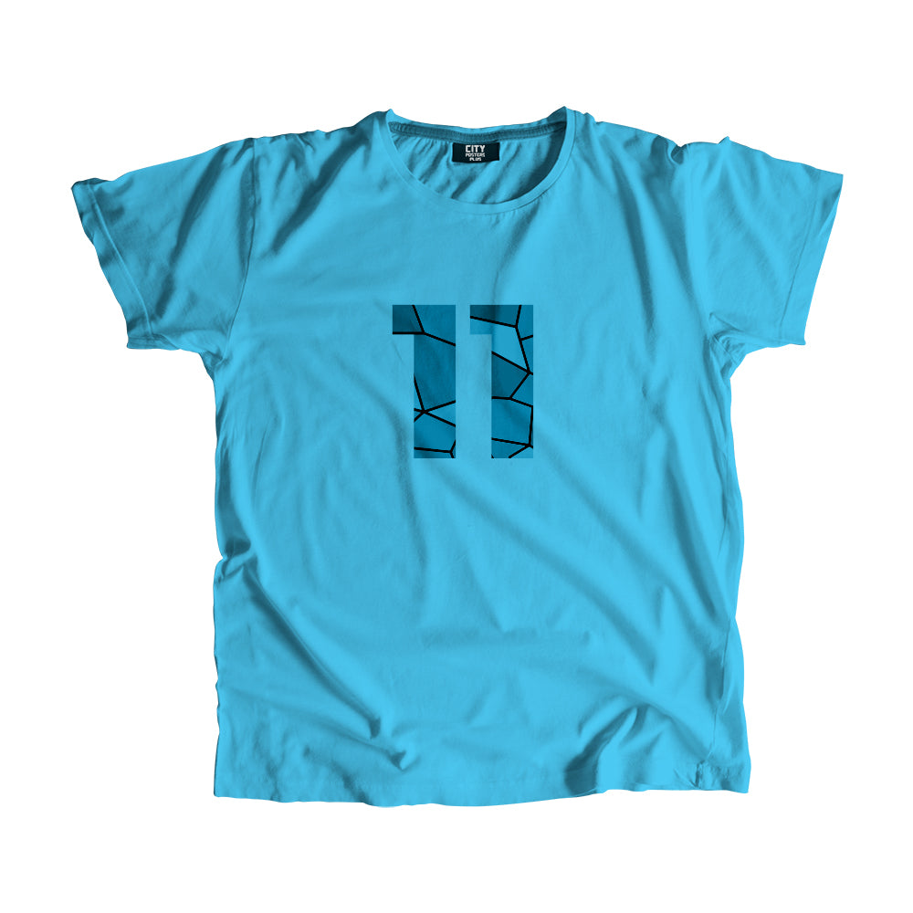 11 Number Men Unisex T-Shirt (Sky Blue)| Classic Numeric Graphic Tee