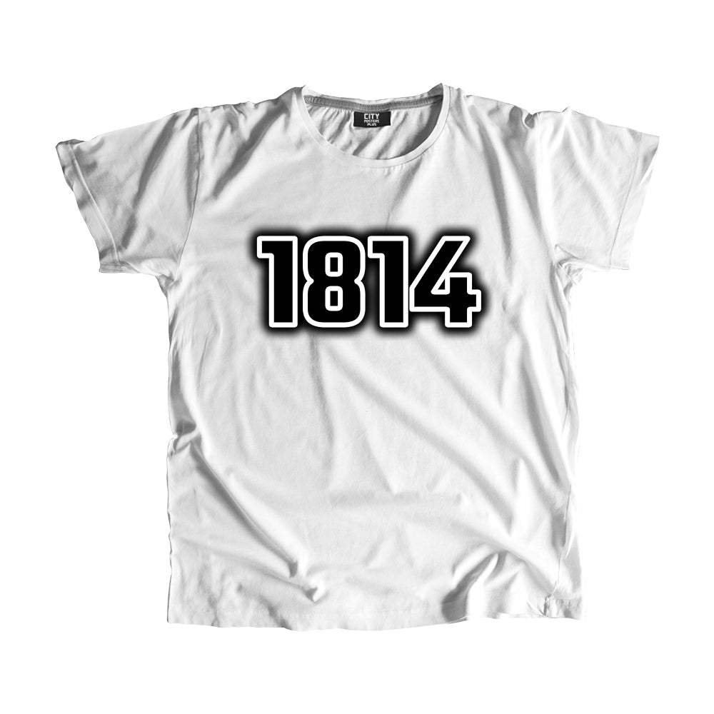 1814 Vintage Heritage Year Men Unisex T-Shirt (White)