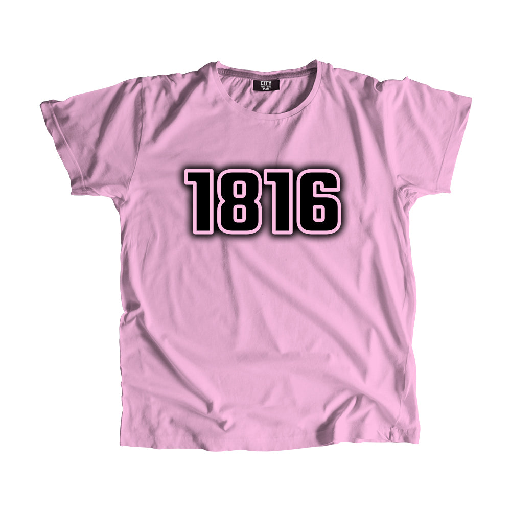 1816 Vintage Heritage Year Men Unisex T-Shirt (Light Pink)