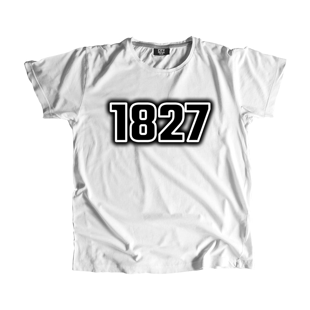 1827 Vintage Heritage Year Men Unisex T-Shirt (White)