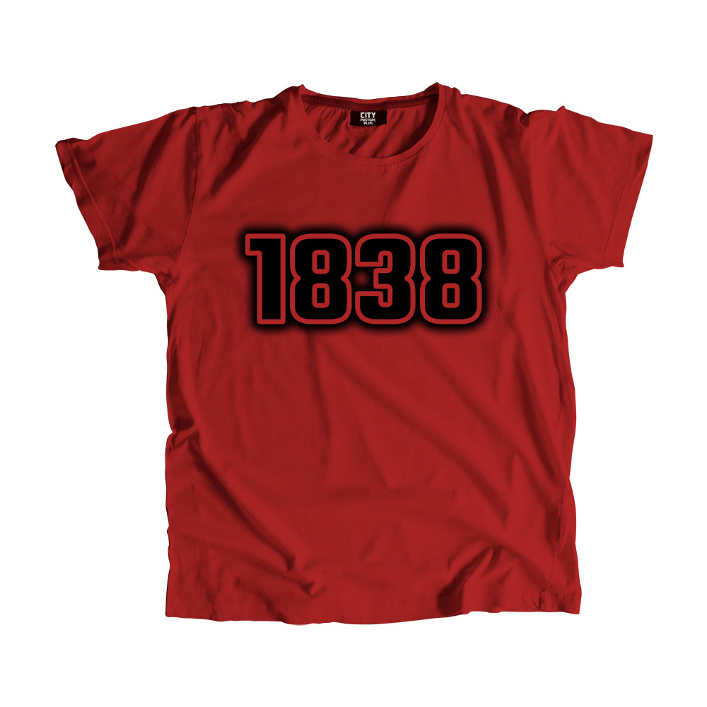 1838 Vintage Heritage Year Men Unisex T-Shirt (Red)