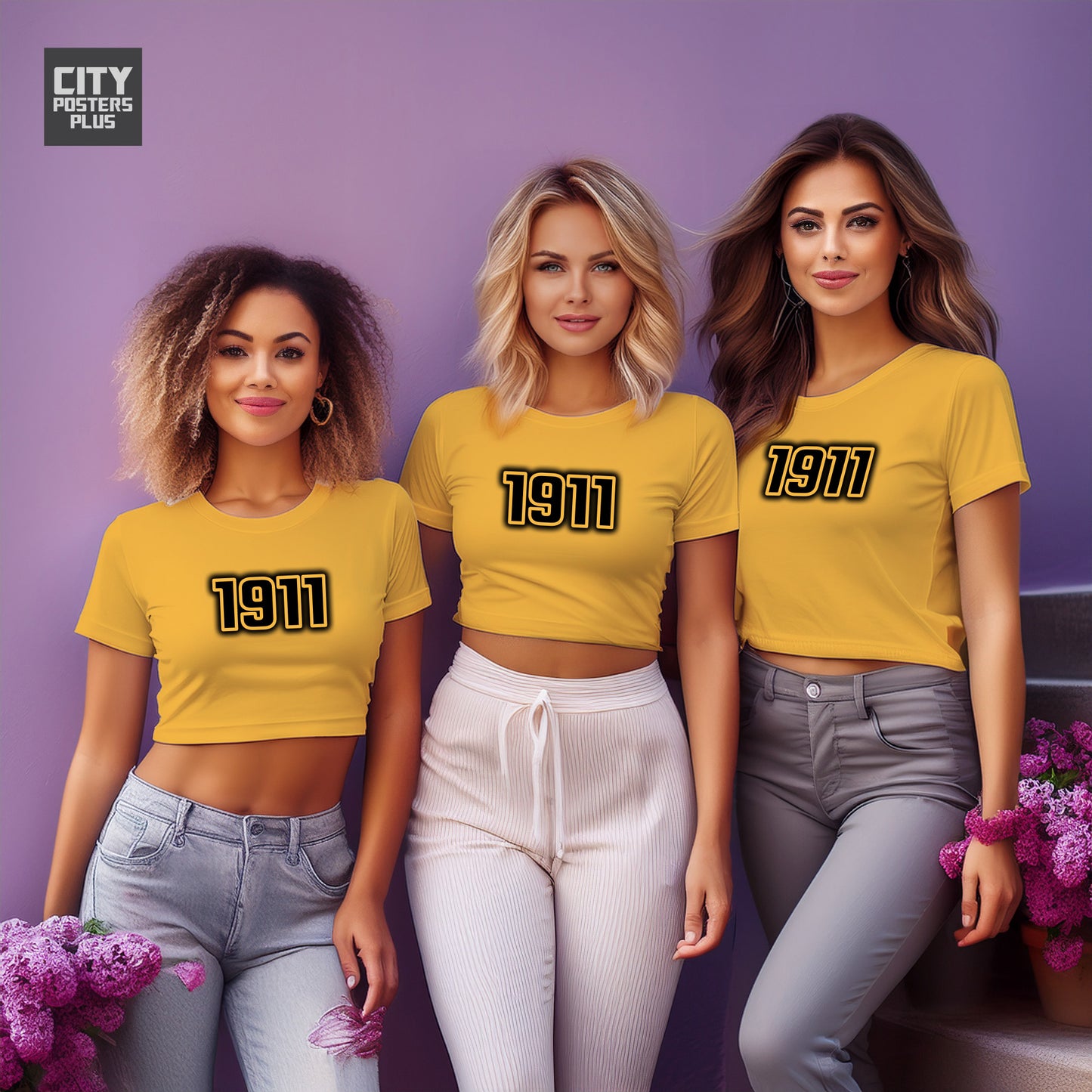 City Posters Plus 1911 Vintage Birth Year Women Crop Top