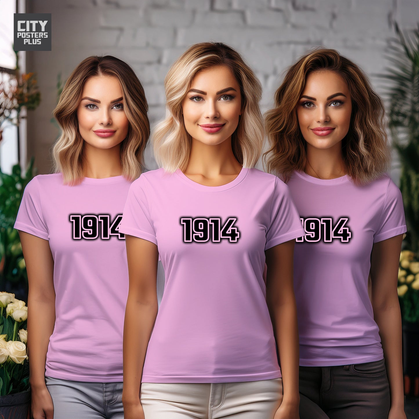 City Posters Plus 1914 Vintage Birth Year Women T-Shirt