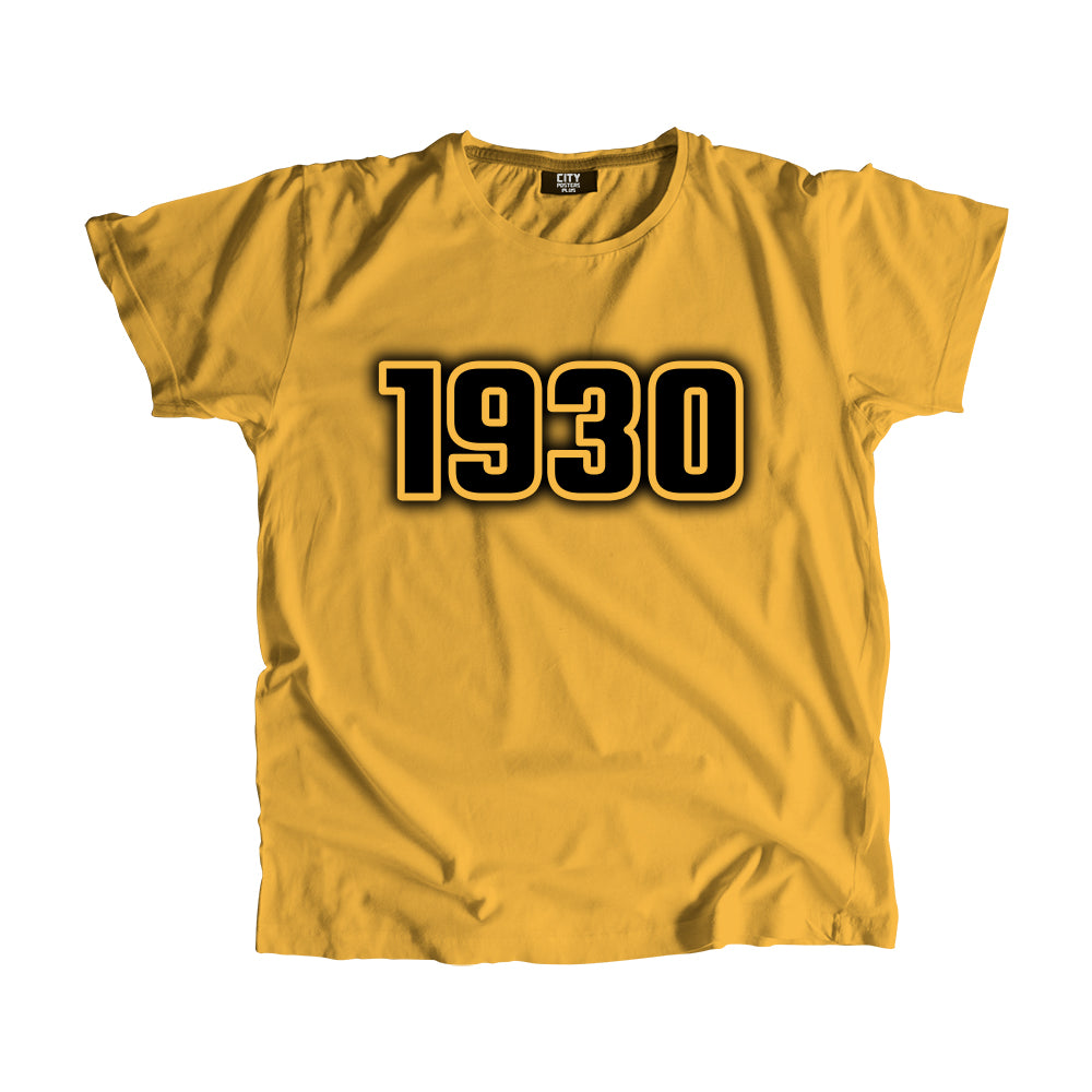 1930 Vintage Heritage Year Men Unisex T-Shirt (Golden Yellow)