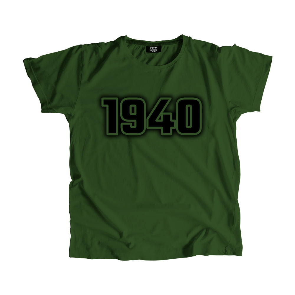 1940 Vintage Heritage Year Men Unisex T-Shirt (Olive Green)