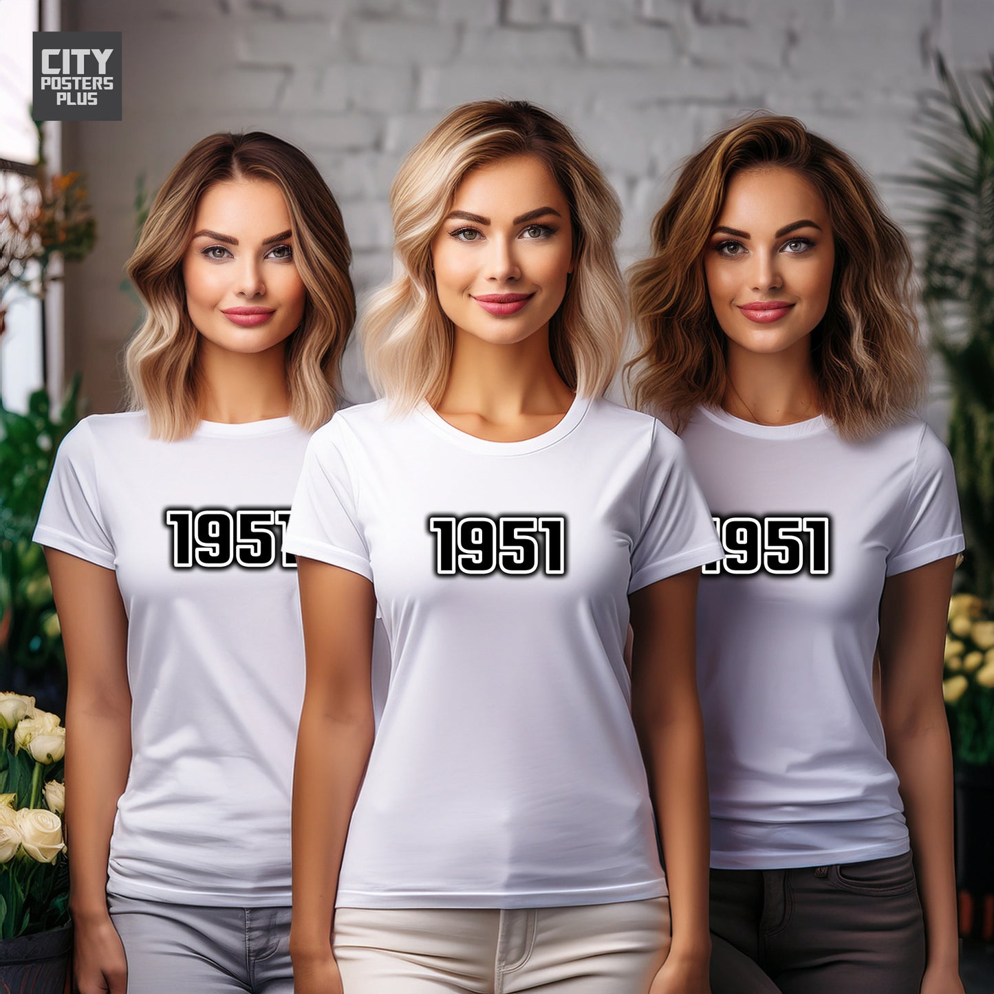 City Posters Plus 1951 Vintage Birth Year Women T-Shirt