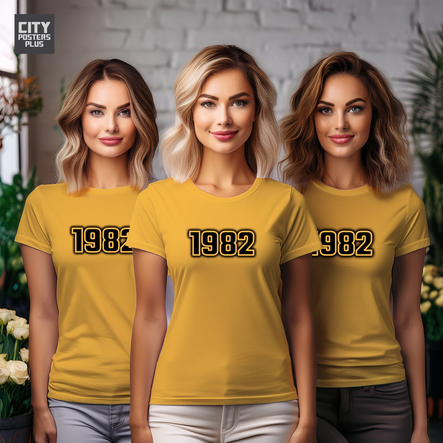 City Posters Plus 1982 Vintage Birth Year Women T-Shirt