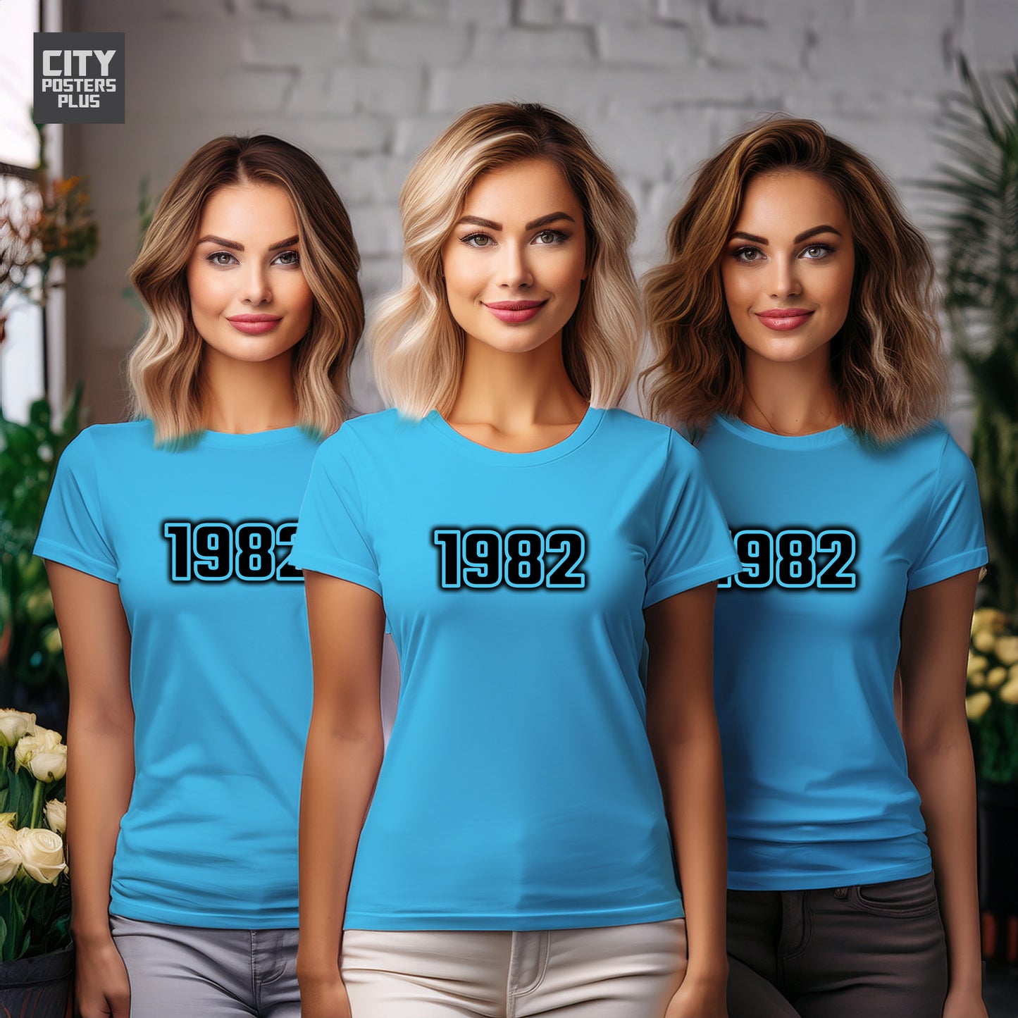 City Posters Plus 1982 Vintage Birth Year Women T-Shirt