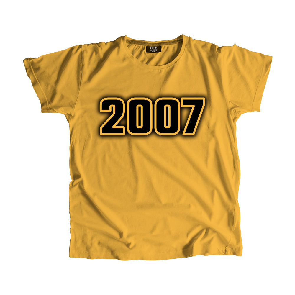 2007 Vintage Heritage Year Men Unisex T-Shirt (Golden Yellow)