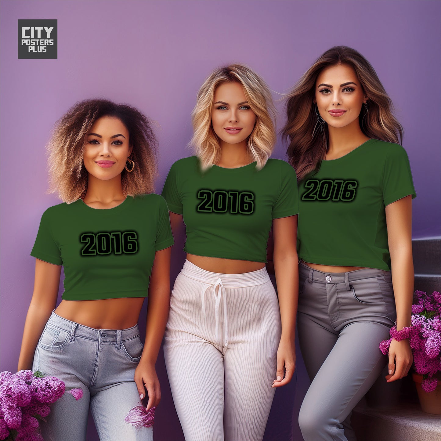 City Posters Plus 2016 Vintage Birth Year Women Crop Top
