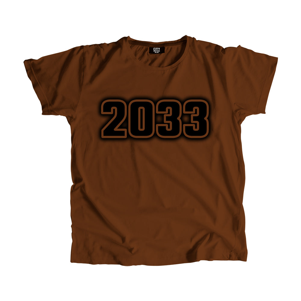 2033 Vintage Heritage Year Men Unisex T-Shirt (Brown)