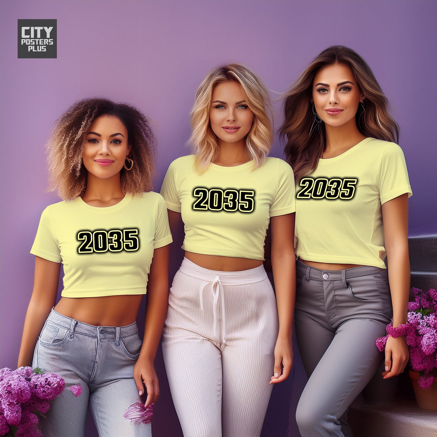 City Posters Plus 2035 Vintage Birth Year Women Crop Top