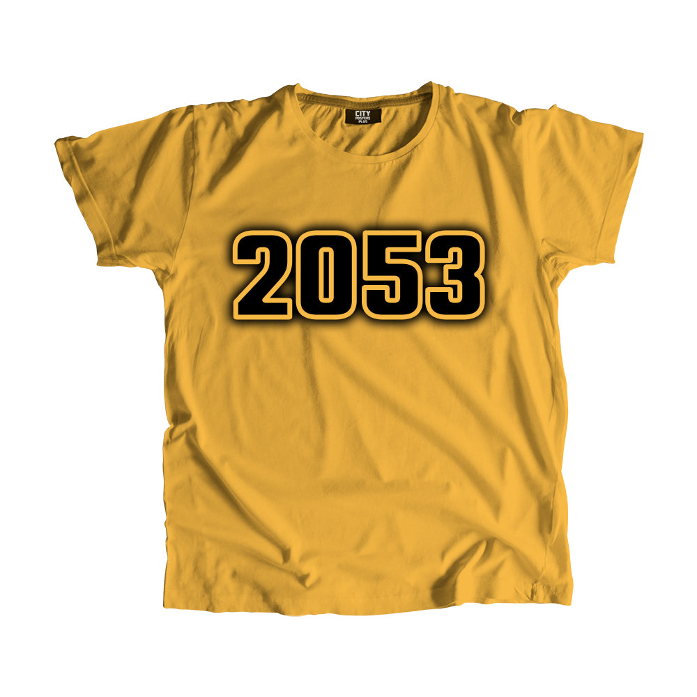 2053 Vintage Heritage Year Men Unisex T-Shirt (Golden Yellow)