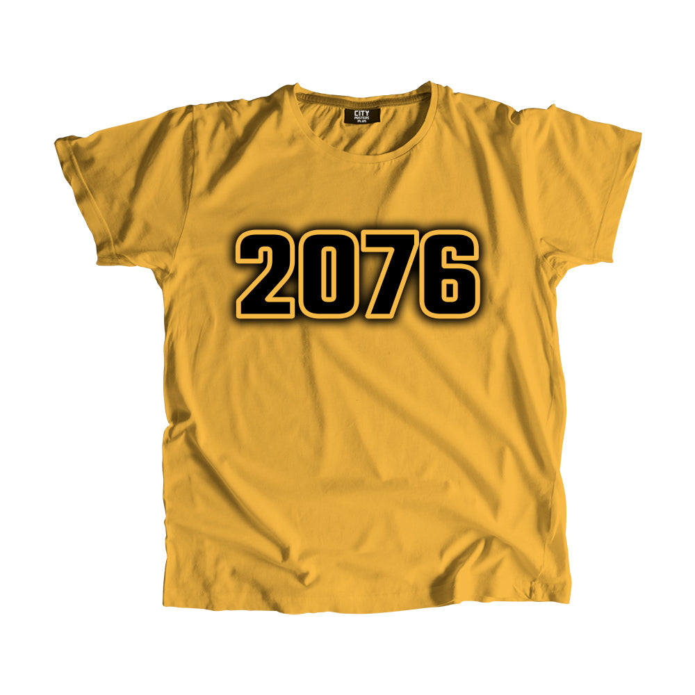 2076 Vintage Heritage Year Men Unisex T-Shirt (Golden Yellow)