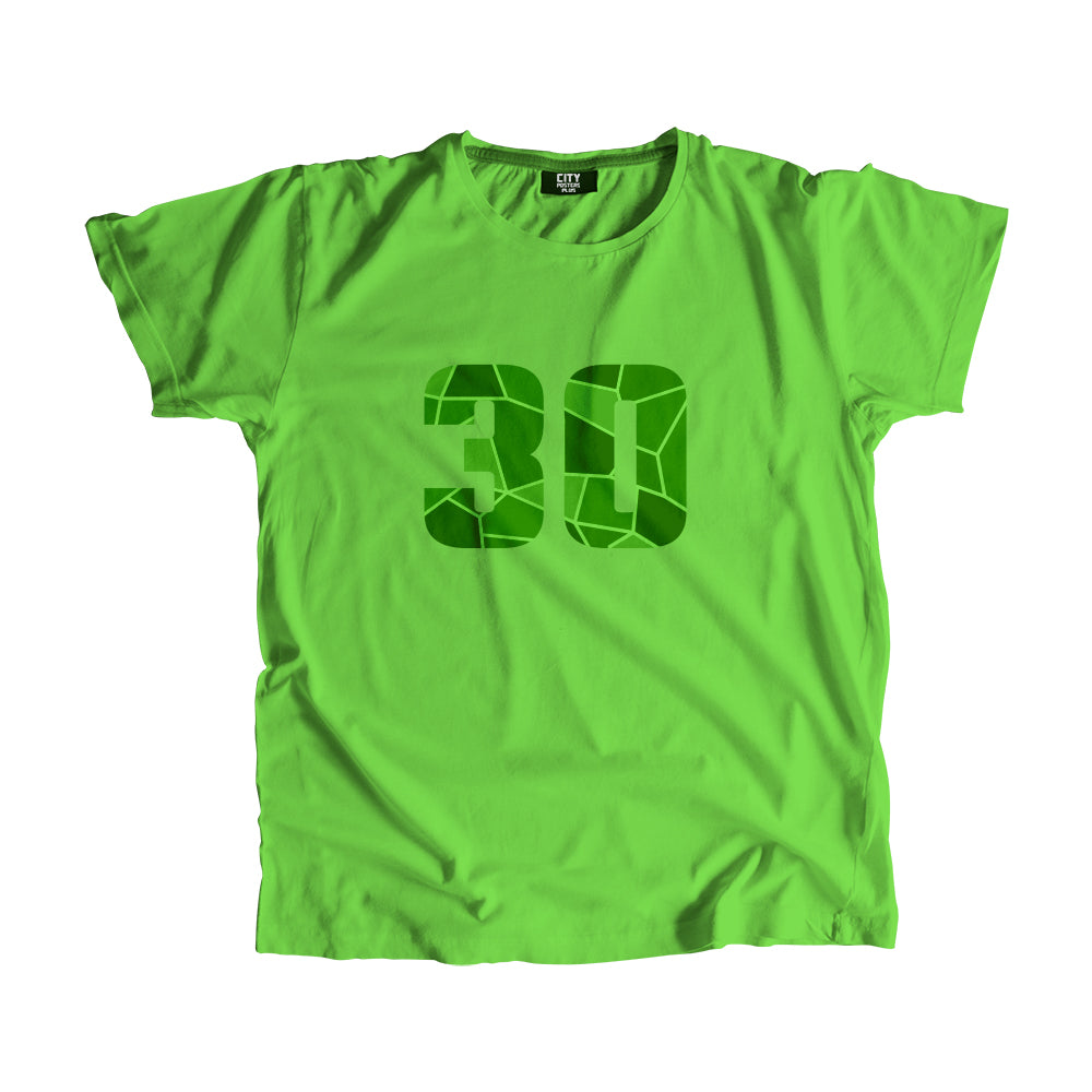 30 Number Men Unisex T-Shirt (Liril Green)| Classic Numeric Graphic Tee