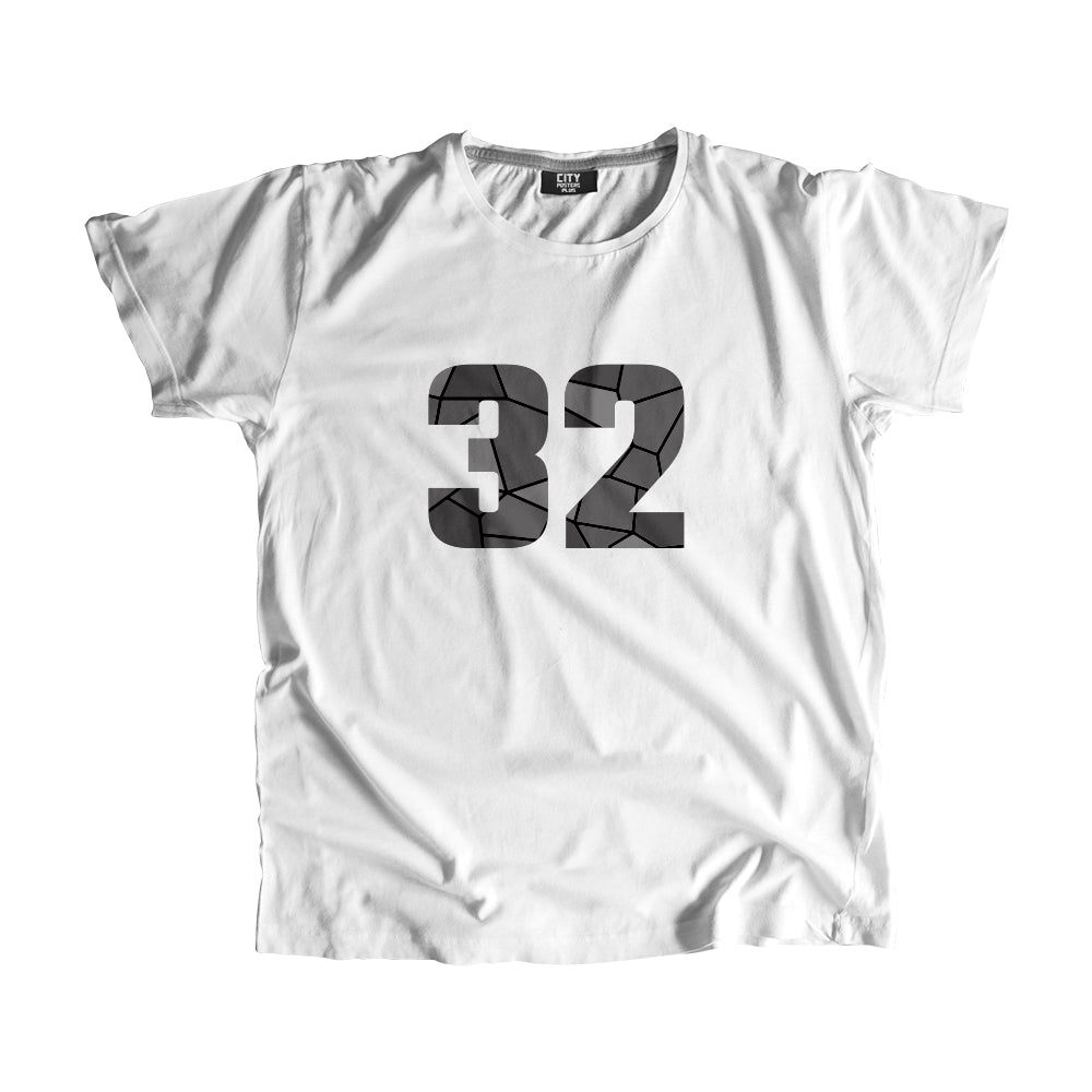 32 Number Men Unisex T-Shirt (White)| Classic Numeric Graphic Tee
