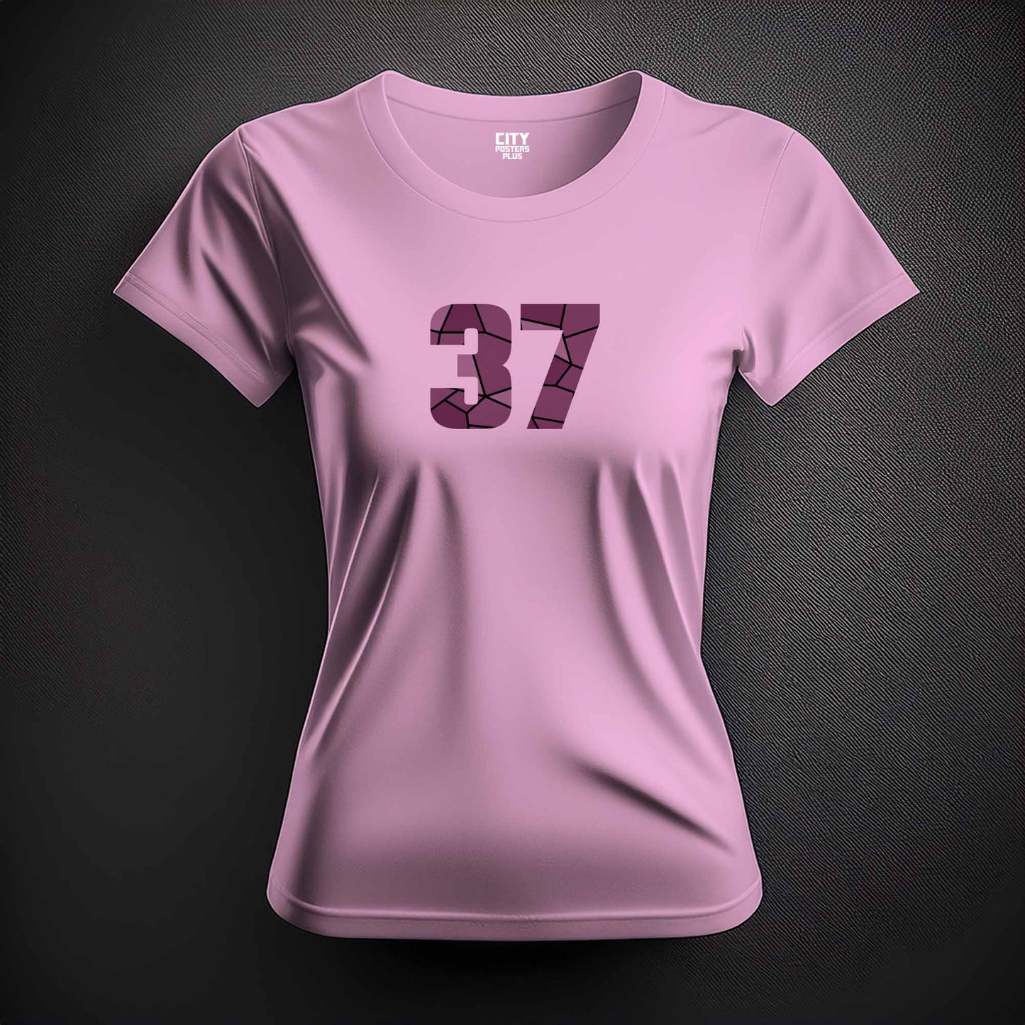 City Posters Plus 37 Number Women T-Shirt (Light Pink) | Stylish Numeric Graphic Tee
