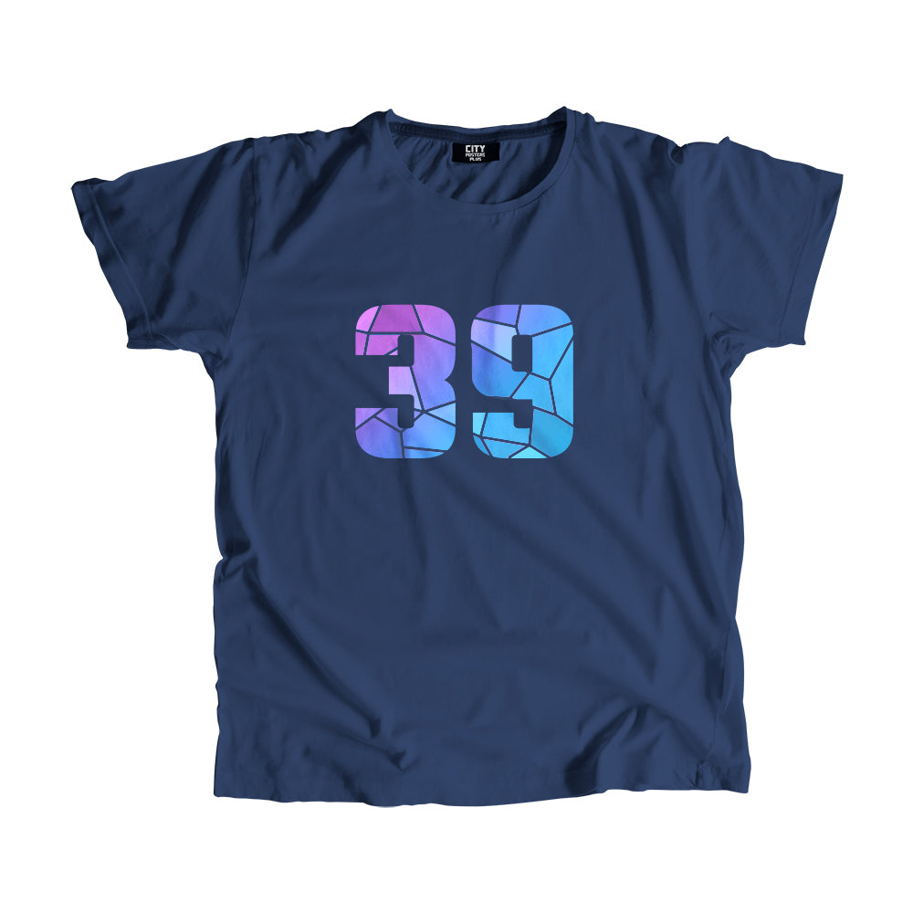 39 Number Men Unisex T-Shirt (Navy Blue)| Classic Numeric Graphic Tee