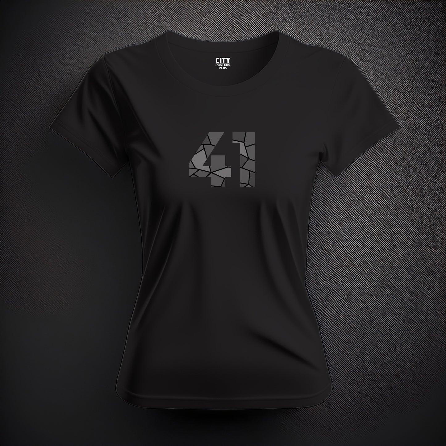 City Posters Plus 41 Number Women T-Shirt (Black) | Stylish Numeric Graphic Tee