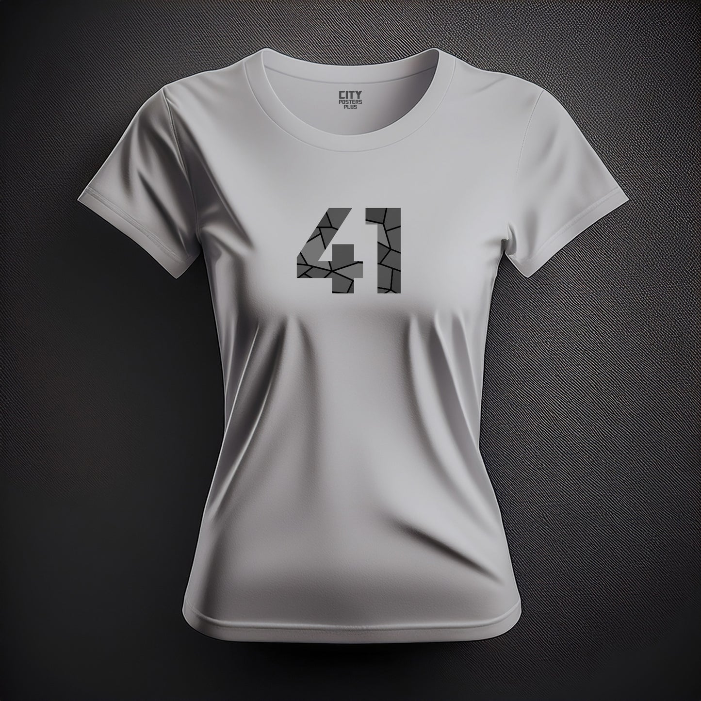 City Posters Plus 41 Number Women T-Shirt (Melange Grey) | Stylish Numeric Graphic Tee