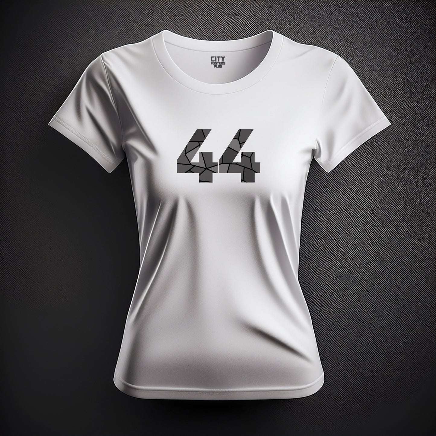 City Posters Plus 44 Number Women T-Shirt (White) | Stylish Numeric Graphic Tee
