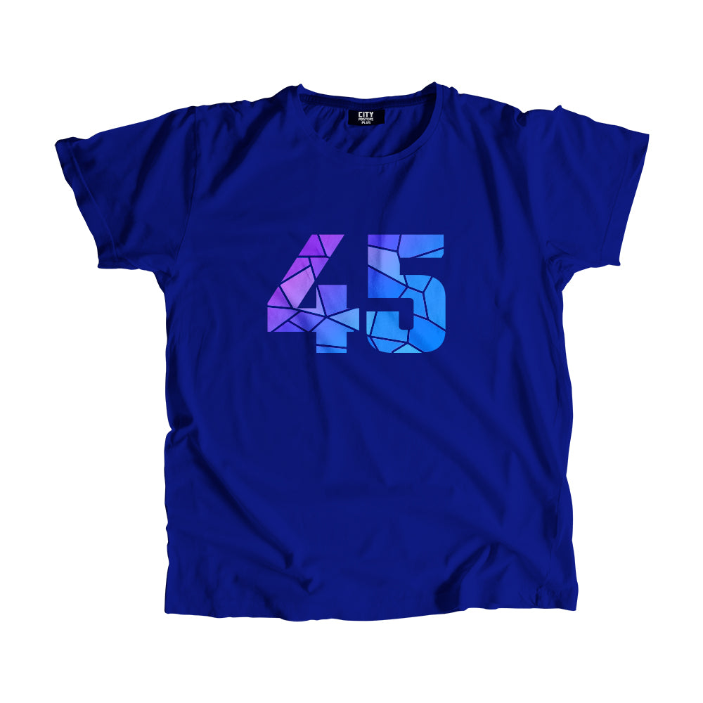 45 Number Men Unisex T-Shirt (Royal Blue)| Classic Numeric Graphic Tee