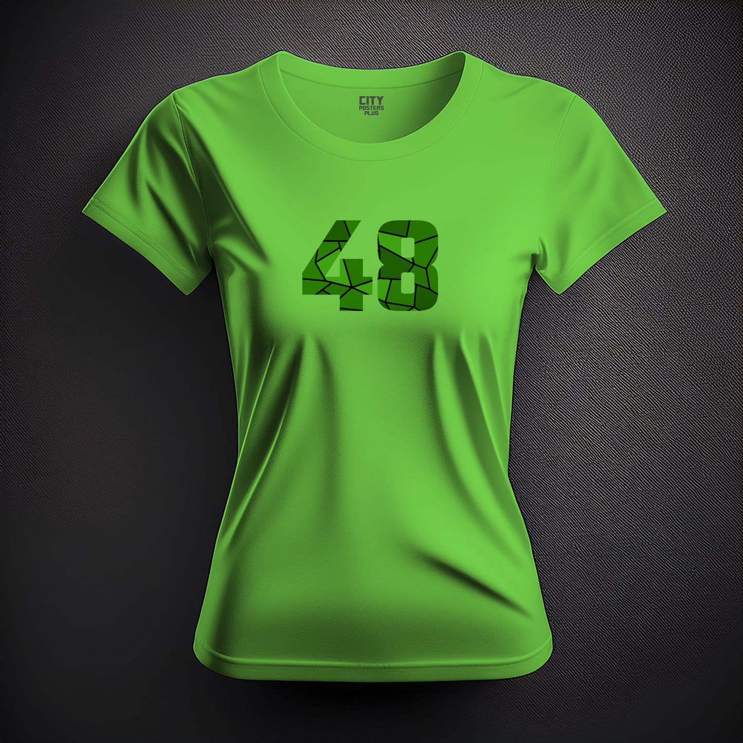 City Posters Plus 48 Number Women T-Shirt (Liril Green) | Stylish Numeric Graphic Tee