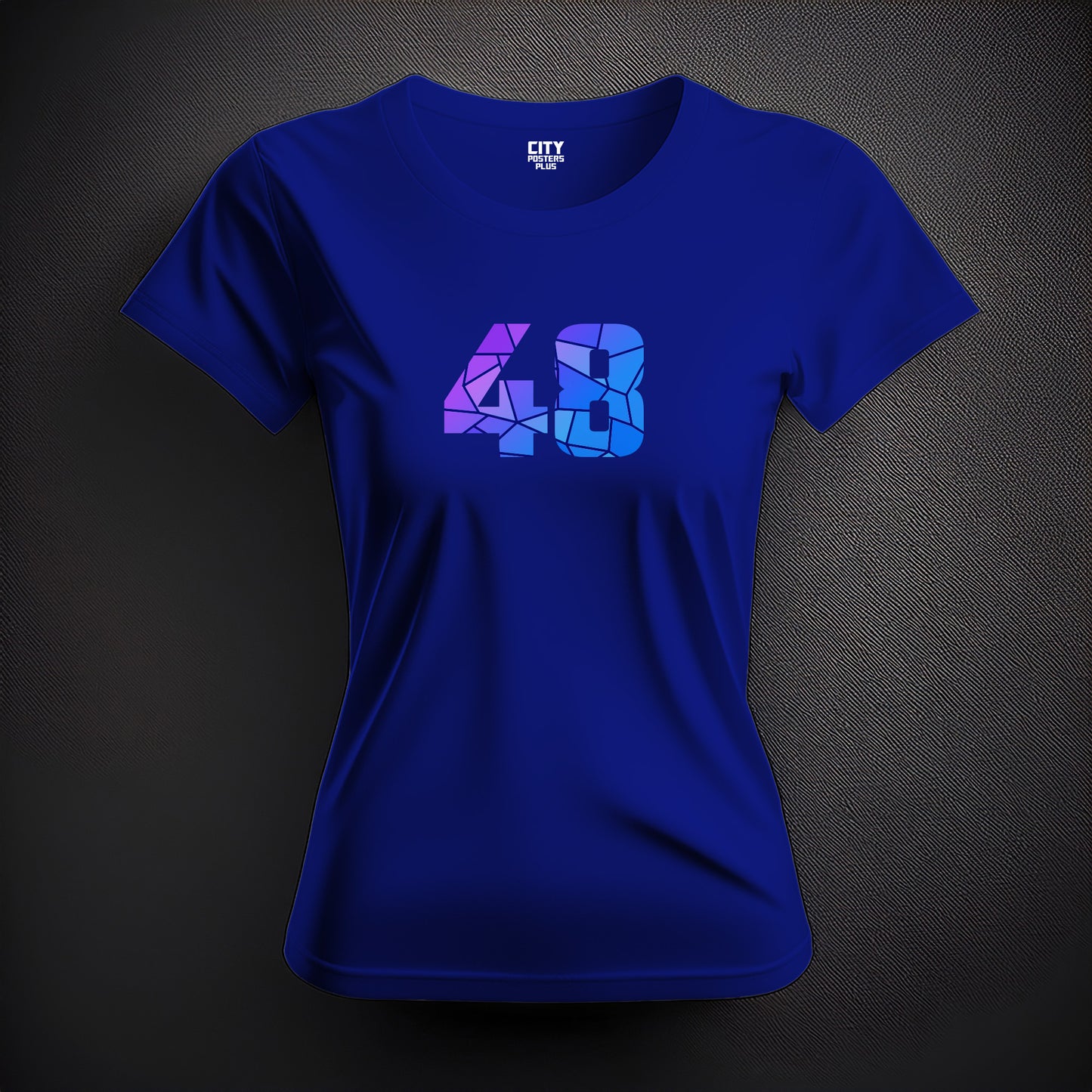 City Posters Plus 48 Number Women T-Shirt (Royal Blue) | Stylish Numeric Graphic Tee