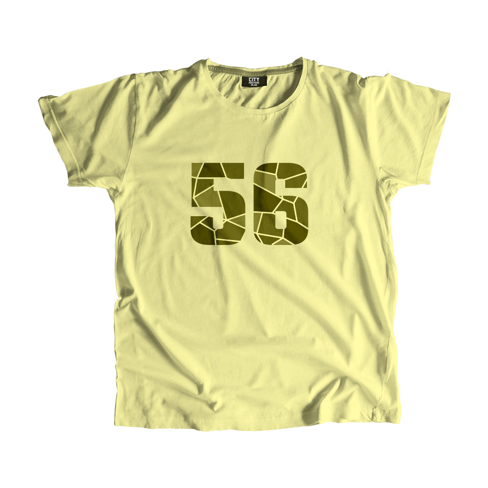 56 Number Men Unisex T-Shirt (Butter Yellow)| Classic Numeric Graphic Tee