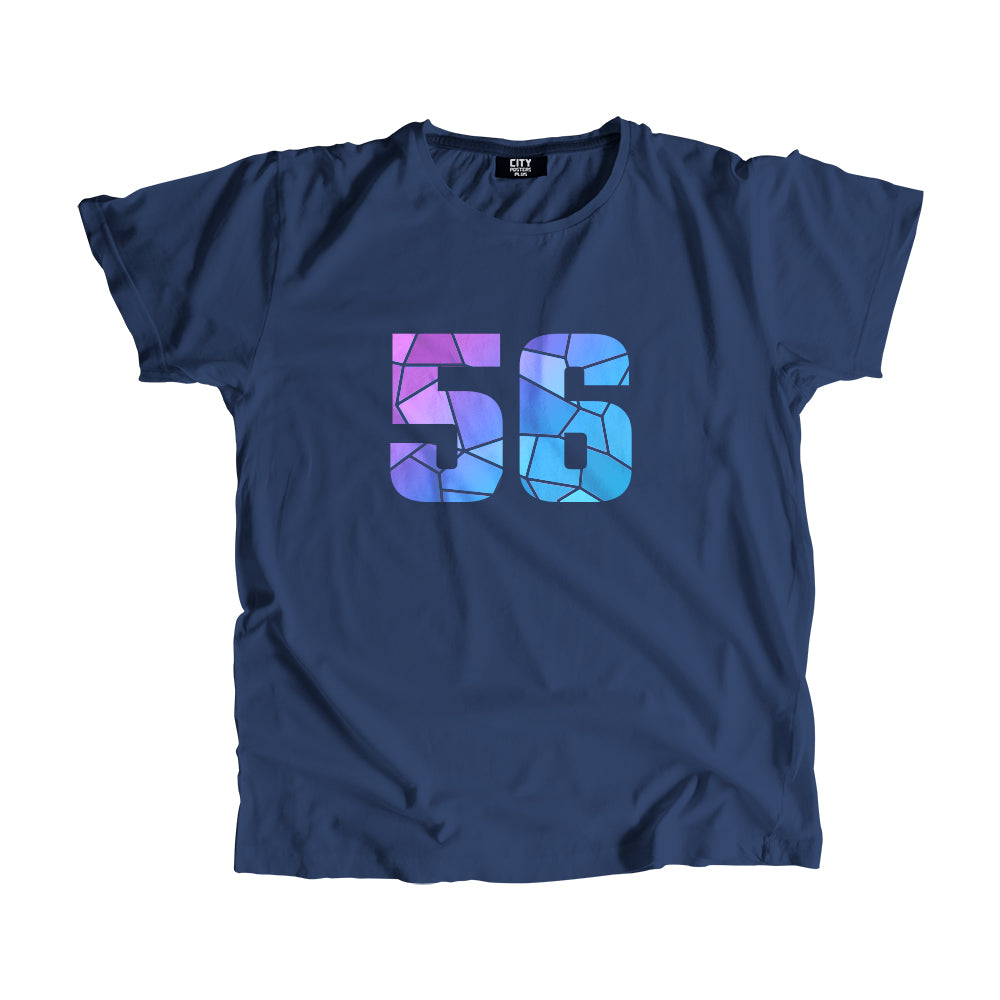 56 Number Men Unisex T-Shirt (Navy Blue)| Classic Numeric Graphic Tee