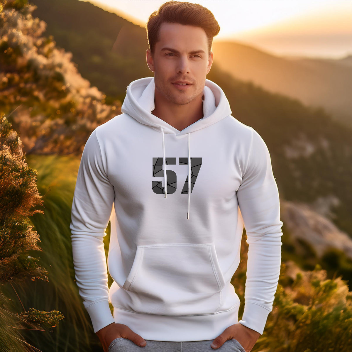 57 Number Unisex Hoodie | Personalized Number Hoodie for Men & Women