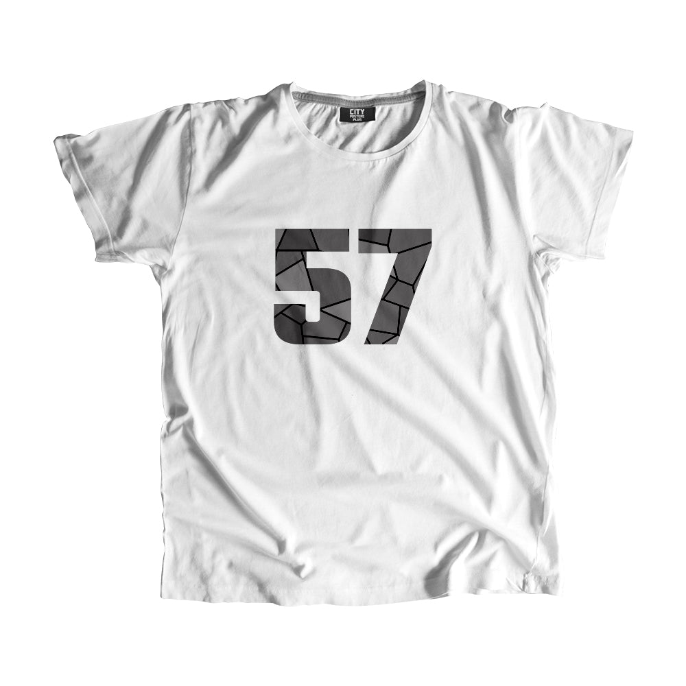 57 Number Men Unisex T-Shirt (White)| Classic Numeric Graphic Tee