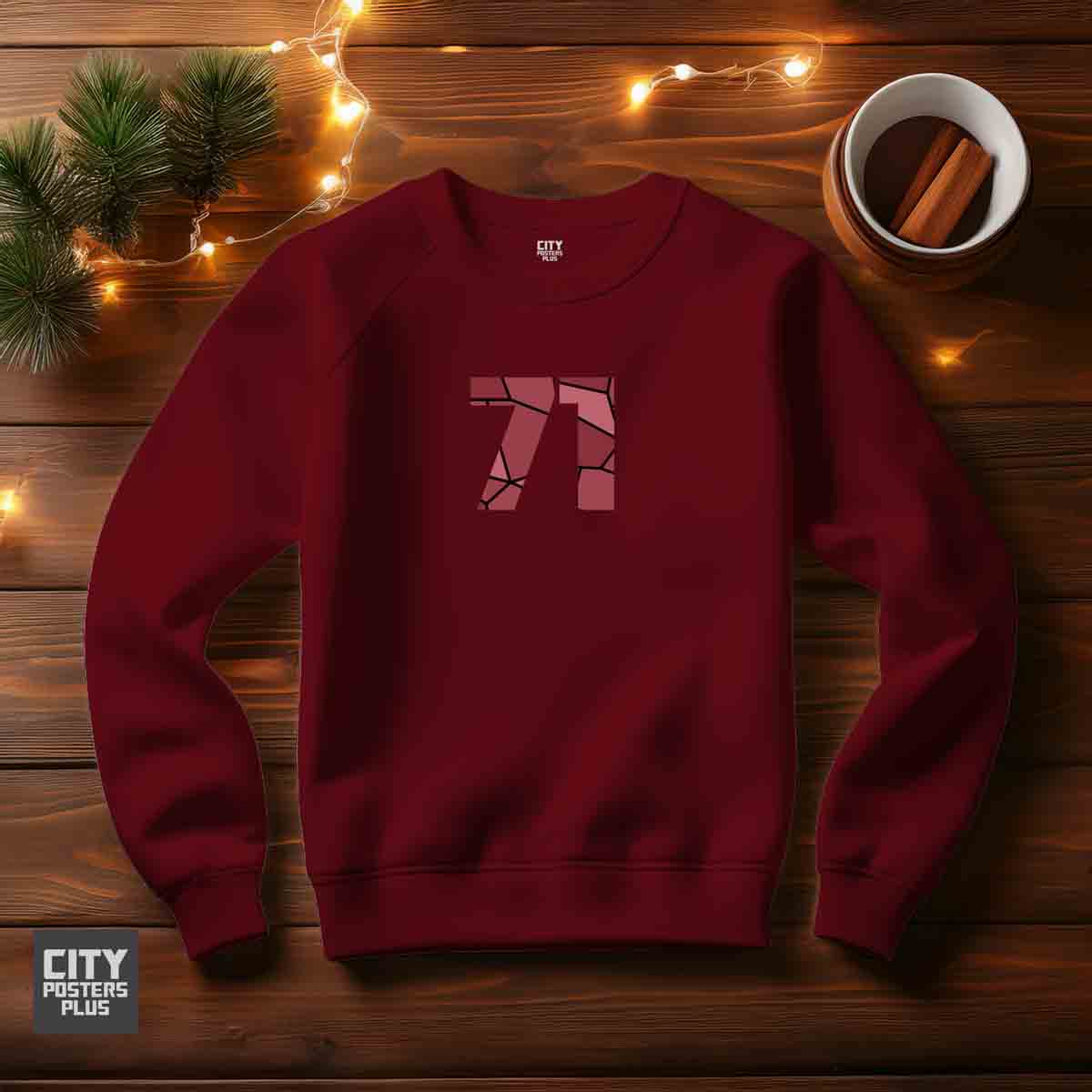 71 Number Unisex Sweatshirt (Maroon) Premium Graphic Crewneck