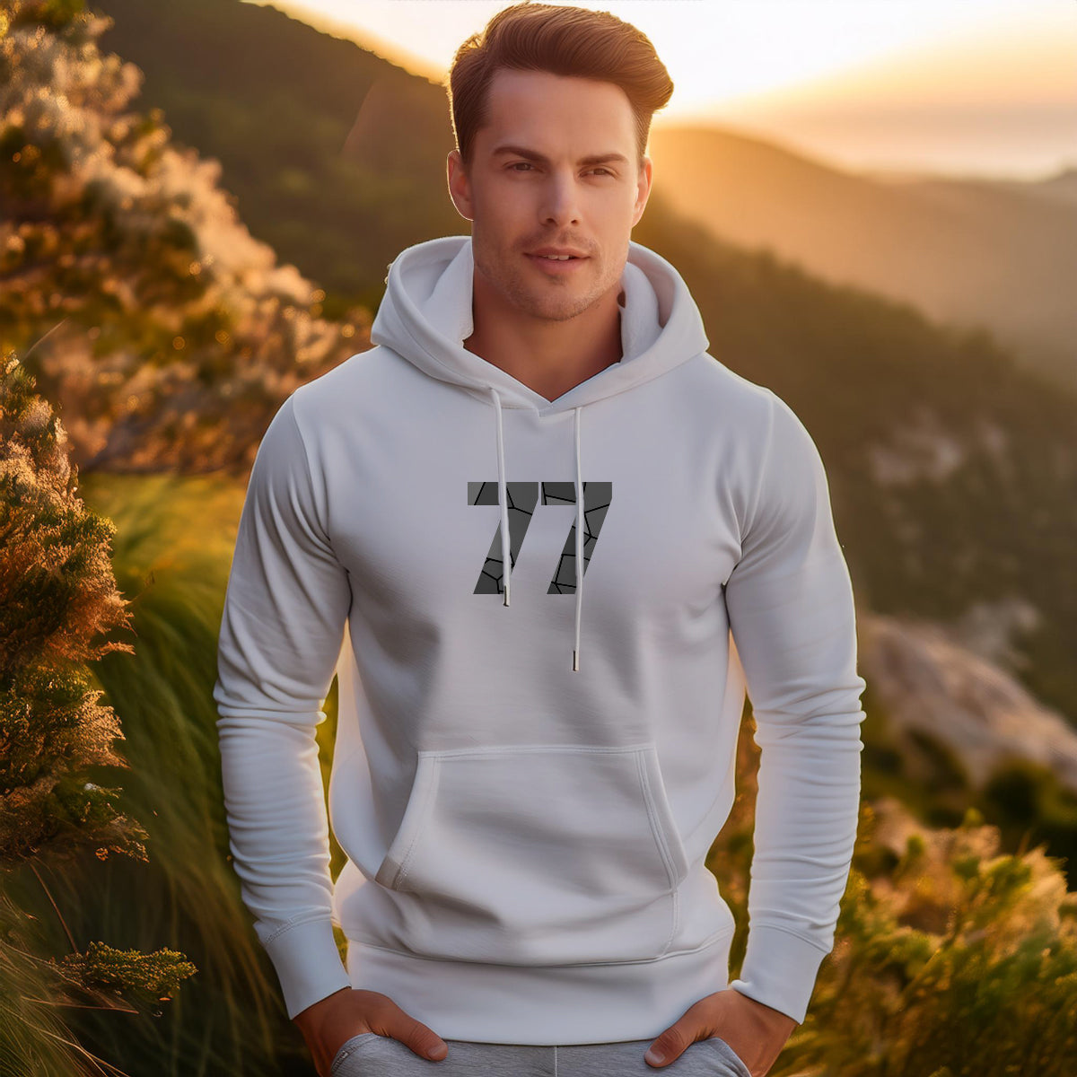 77 Number Unisex Hoodie | Personalized Number Hoodie for Men & Women