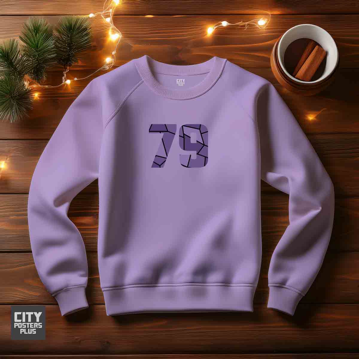 79 Number Unisex Sweatshirt (Iris Lavender) Premium Graphic Crewneck