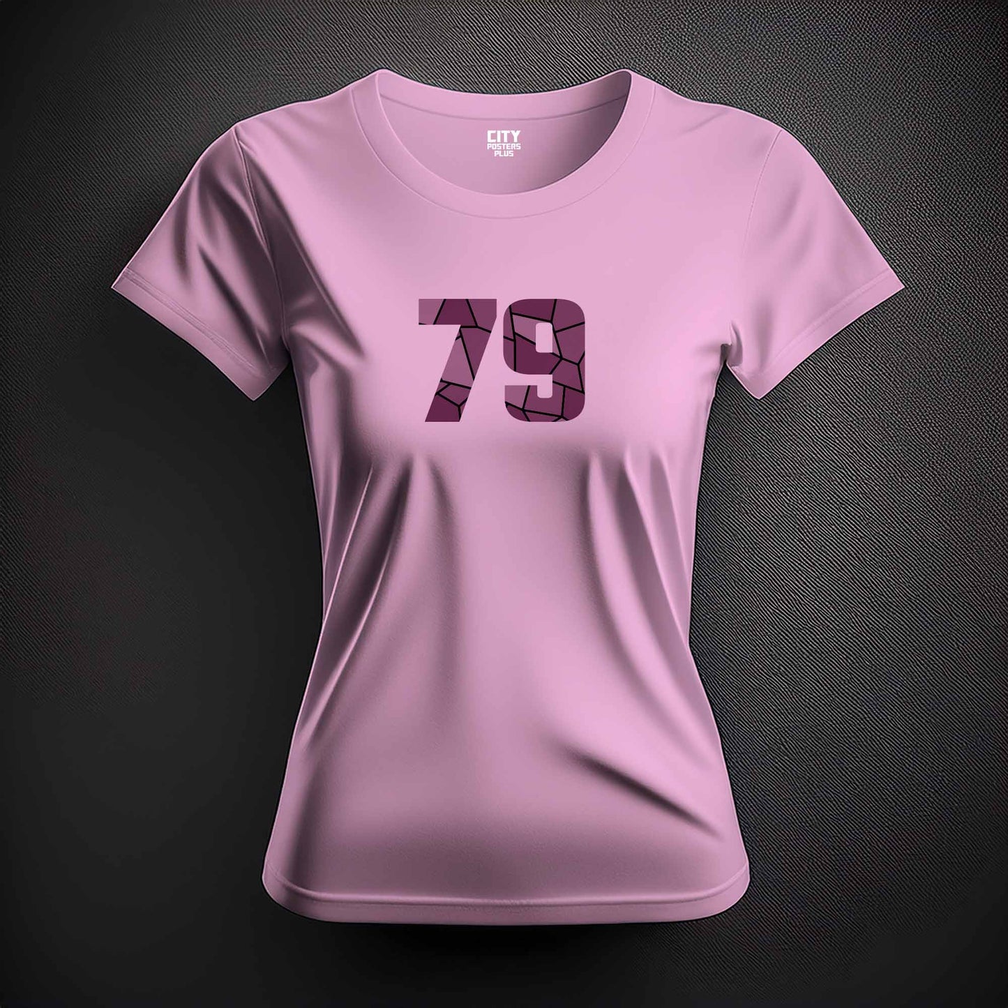 City Posters Plus 79 Number Women T-Shirt (Light Pink) | Stylish Numeric Graphic Tee