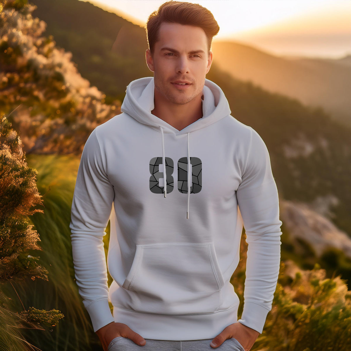 80 Number Unisex Hoodie | Personalized Number Hoodie for Men & Women