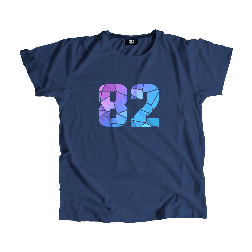 82 Number Men Unisex T-Shirt (Navy Blue)| Classic Numeric Graphic Tee