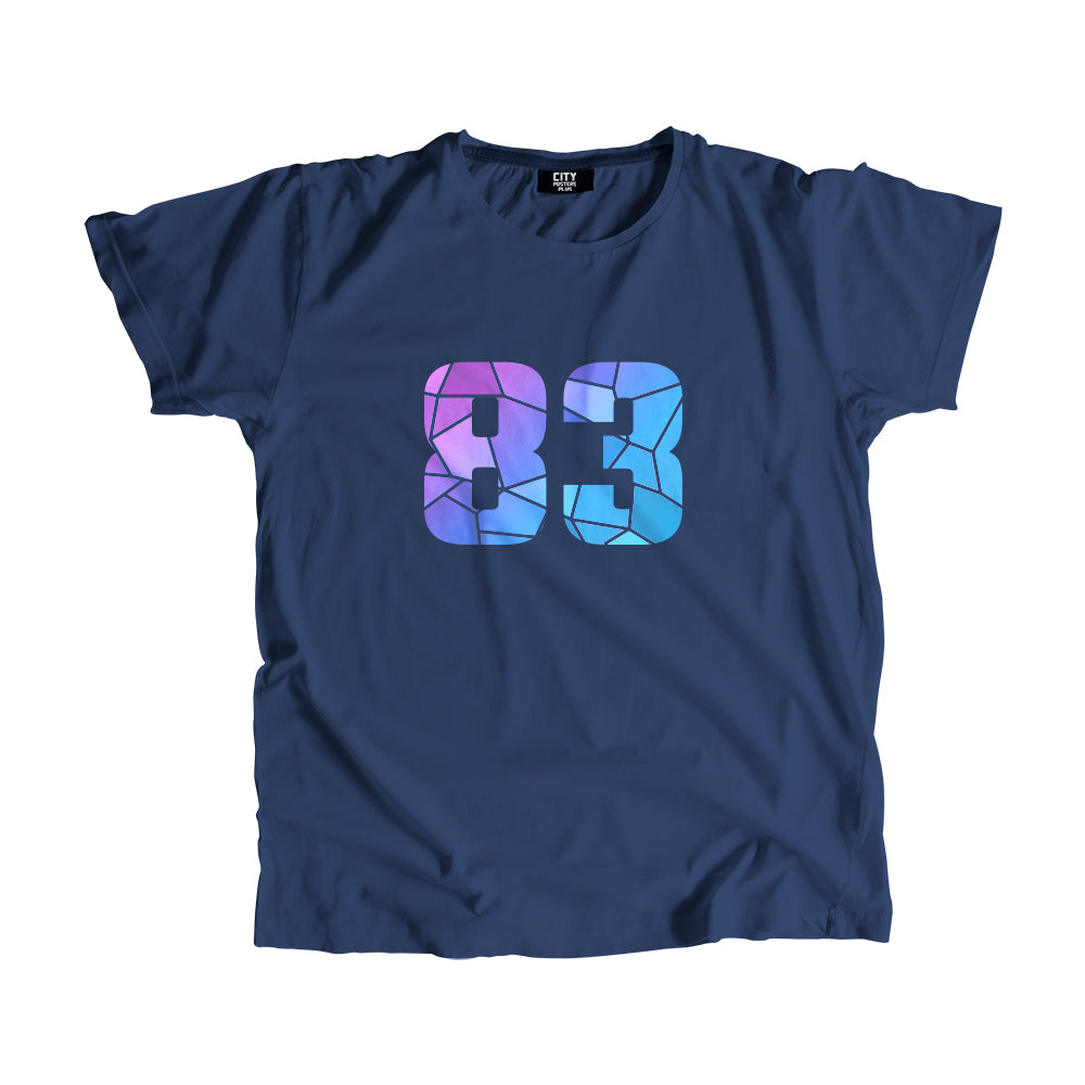 83 Number Men Unisex T-Shirt (Navy Blue)| Classic Numeric Graphic Tee