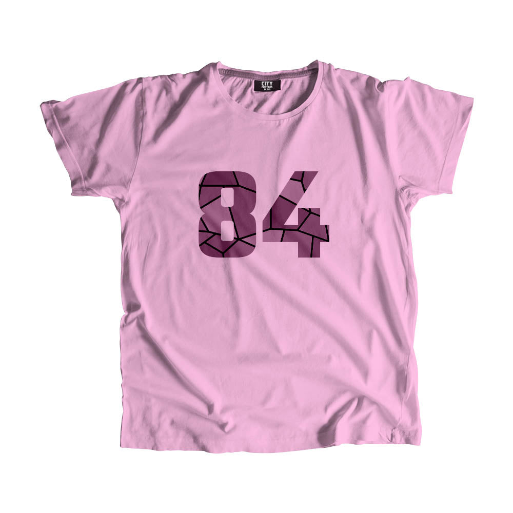 84 Number Men Unisex T-Shirt (Light Pink)| Classic Numeric Graphic Tee