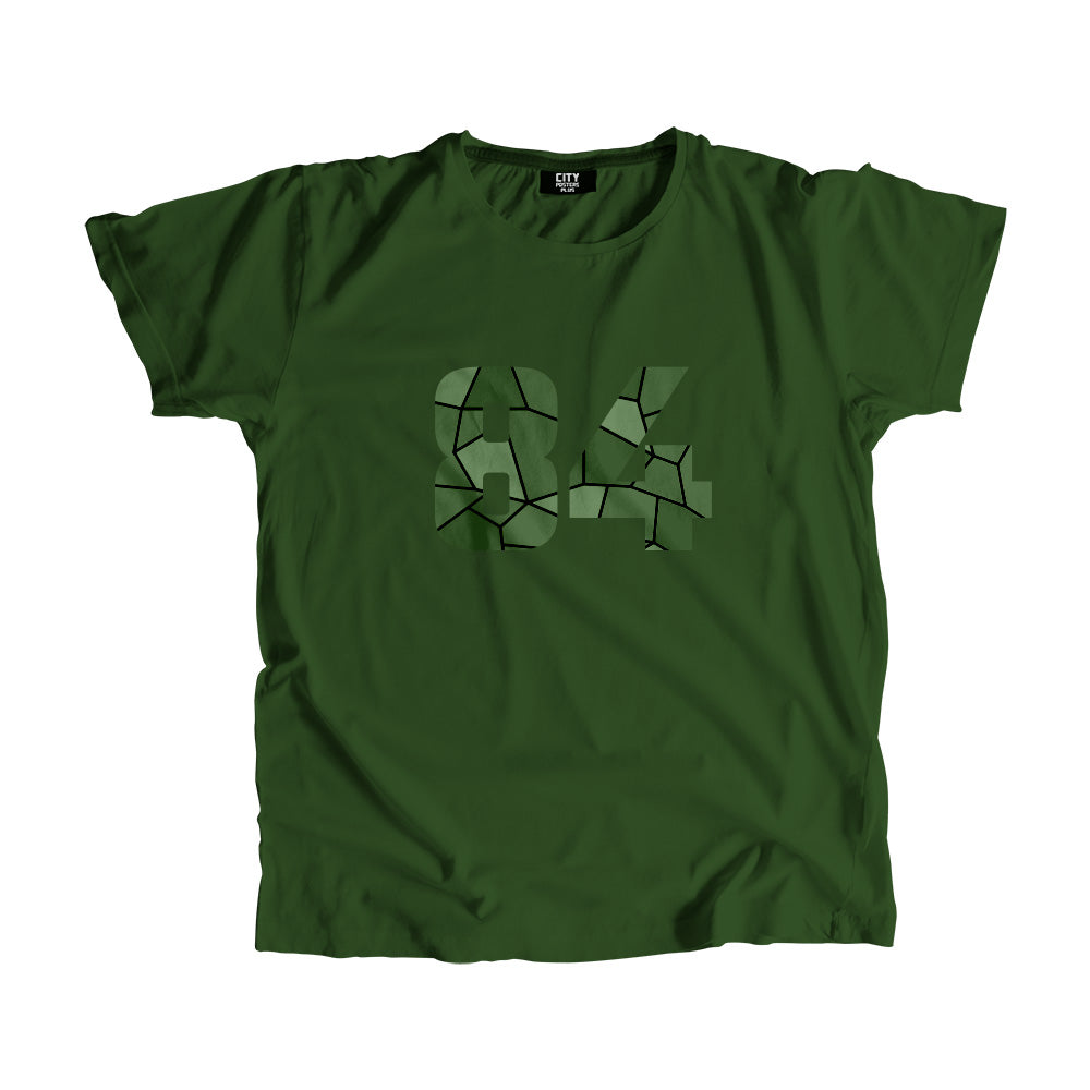 84 Number Men Unisex T-Shirt (Olive Green)| Classic Numeric Graphic Tee