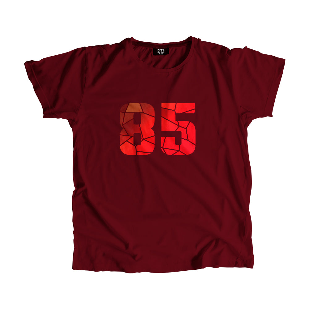 85 Number Men Unisex T-Shirt (Maroon)| Classic Numeric Graphic Tee