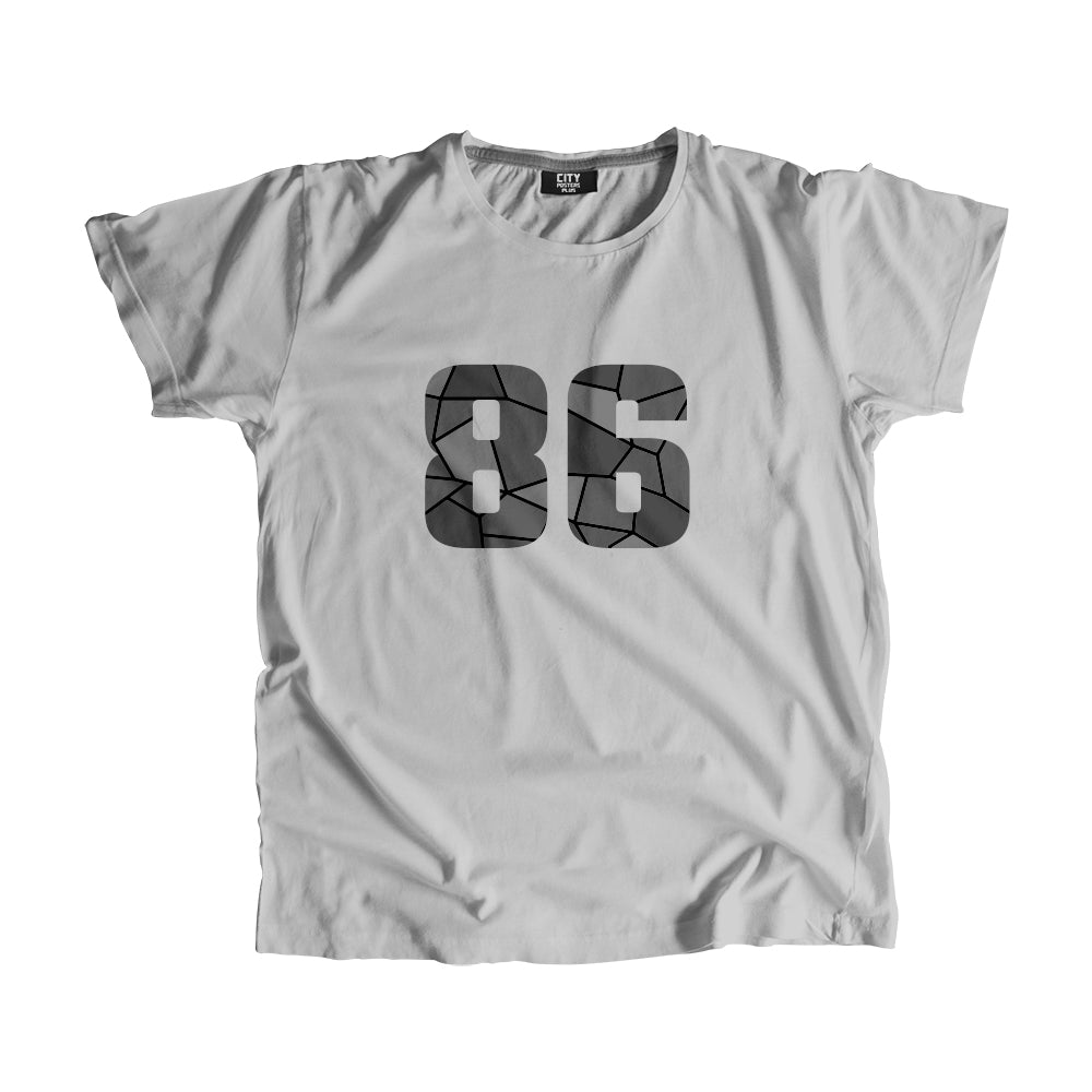 86 Number Men Unisex T-Shirt (Melange Grey)| Classic Numeric Graphic Tee