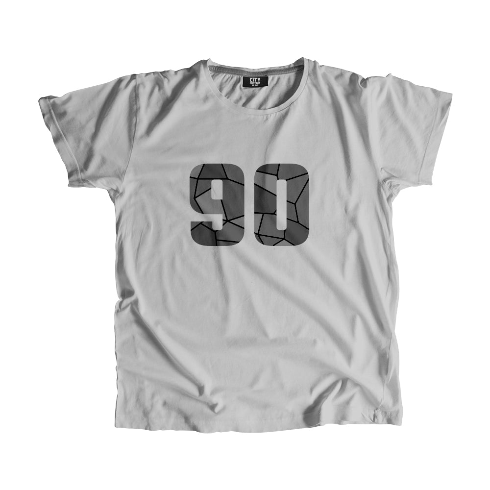 90 Number Men Unisex T-Shirt (Melange Grey)| Classic Numeric Graphic Tee