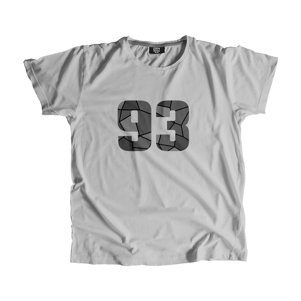 93 Number Men Unisex T-Shirt (Melange Grey)| Classic Numeric Graphic Tee