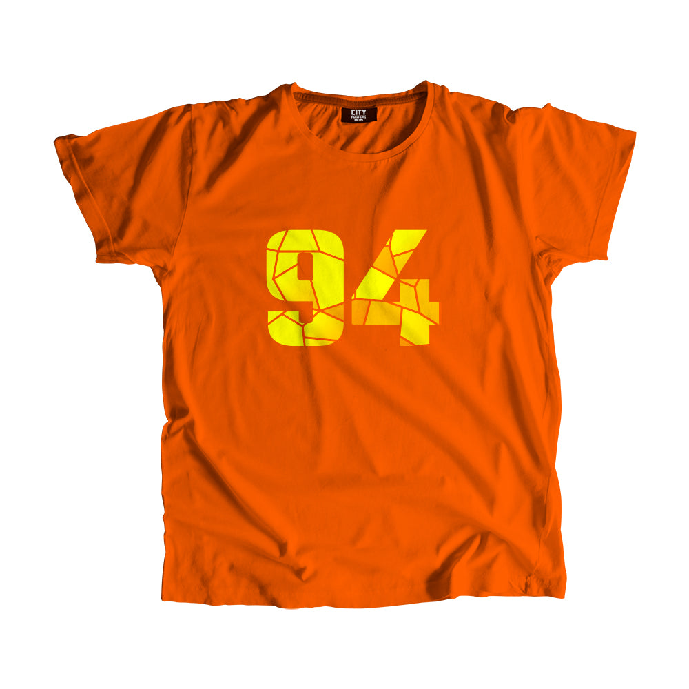 94 Number Men Unisex T-Shirt (Orange)| Classic Numeric Graphic Tee